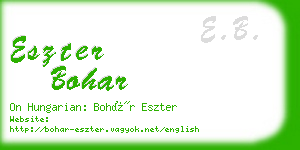 eszter bohar business card